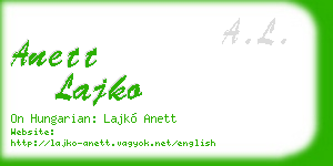 anett lajko business card